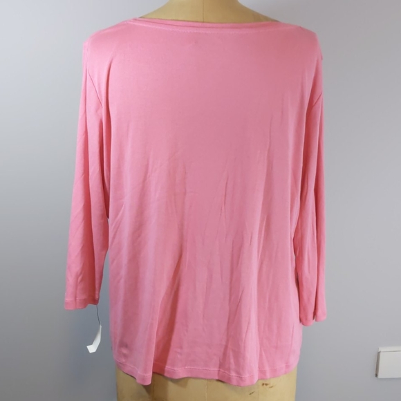 Talbots 2X Rose Pink Top NWT - Picture 4 of 6